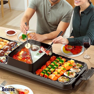 Nồi lẩu nướng 3 ngăn đa năng
