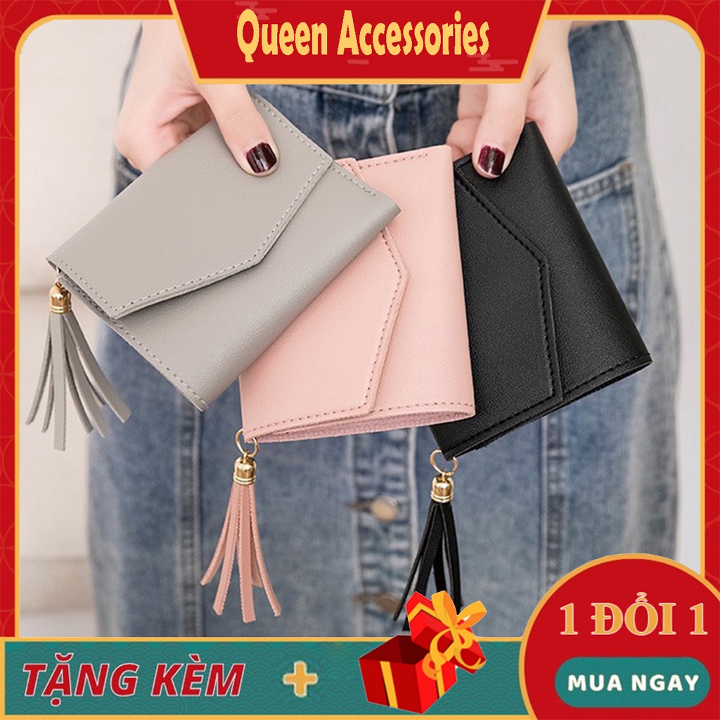 Bóp - Ví Nữ Ngắn Mini Nhỏ Gọn Nhiều Ngăn Đựng Thẻ Đơn Giản