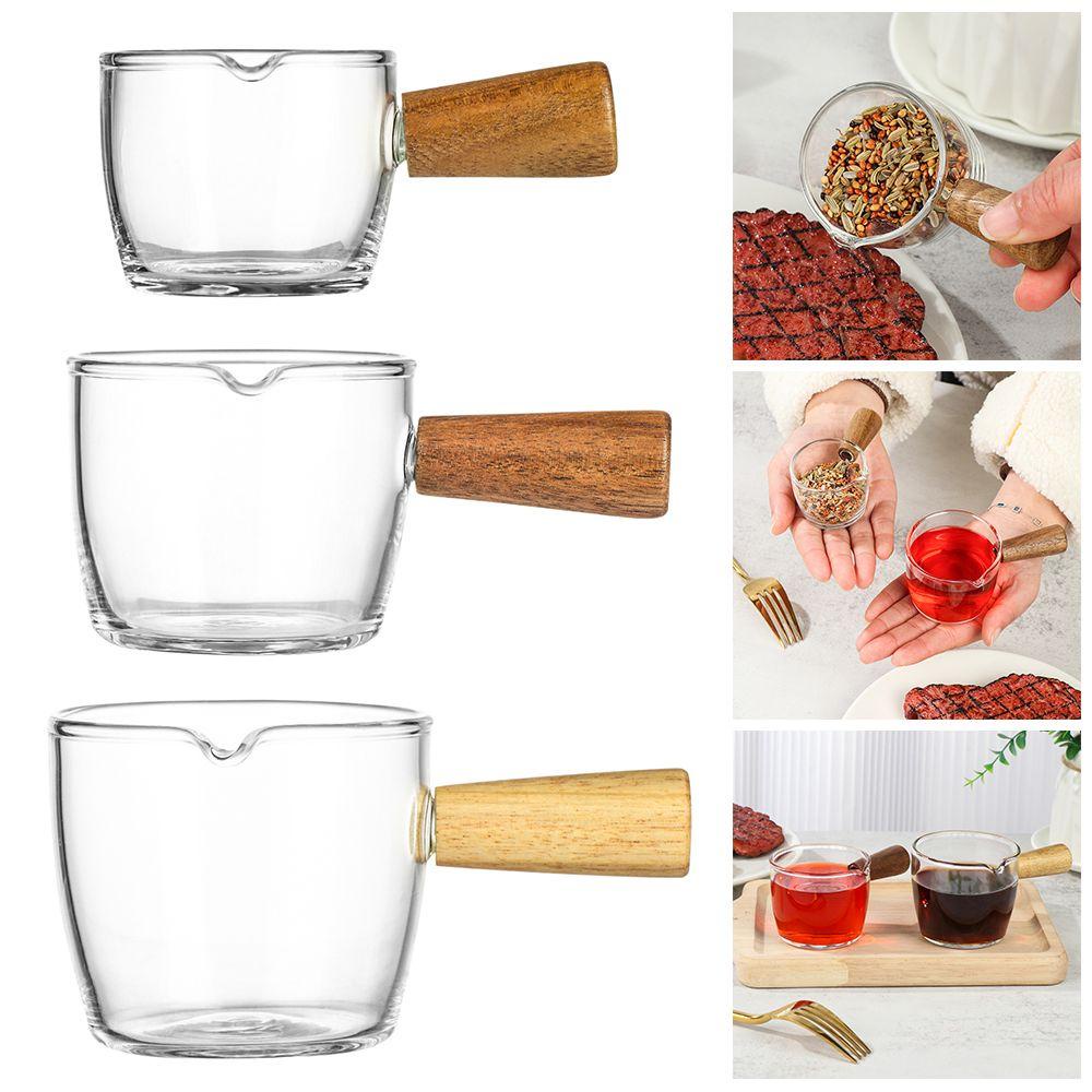 Cốc Đong Cà Phê Có Tay Cầm Bằng Gỗ Tiện Dụng