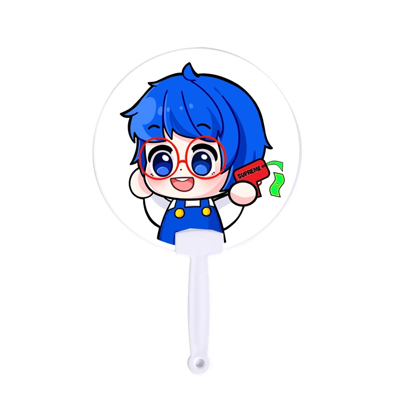 Quạt cán nhựa in hình HERO TEAM Simmy Phong cận Siro Mr Vịt Sammy Đào Timmy Kairon Timy Kamui chibi anime