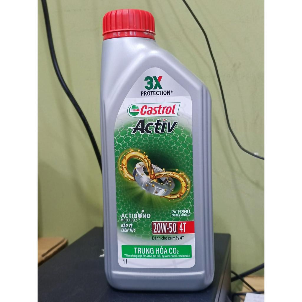 ( GIÁ KM ) Dầu nhớt cao cấp cho xe số, xe côn tay Castrol Activ 20W50 1000m 1L