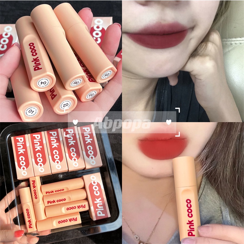 Abpopa Màu Hồng COCO® Son Kem Màu Nhung Lì Không Phai Lâu Trôi Làm Sáng Da