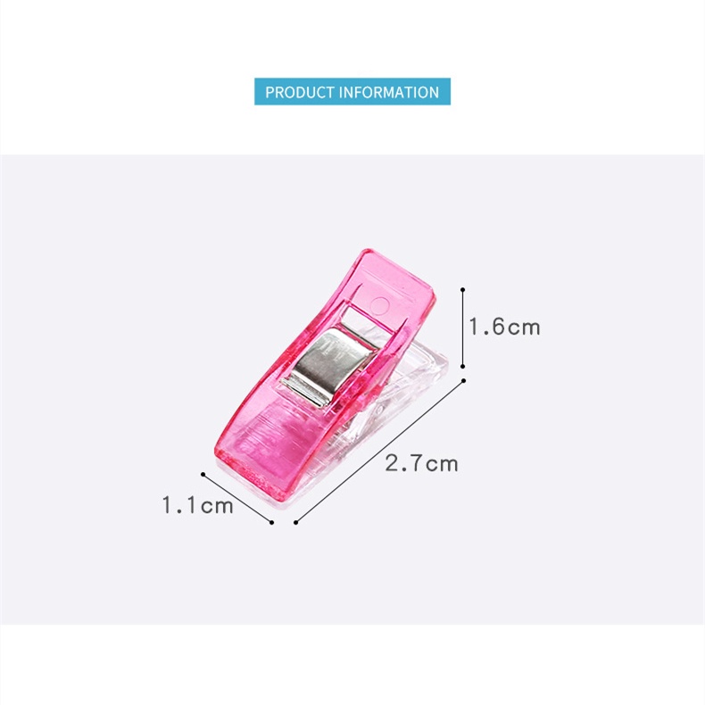 Set 10 Kẹp Tài Liệu Bằng Acrylic Trong Suốt Màu Kẹo