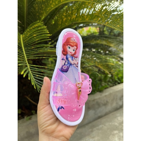 Dép quai ngang đính nơ bướm hình công chúa siêu dễ thương cho bé gái đi chơi/ đi học St798