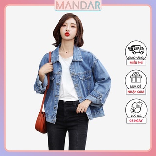 Áo khoác jean Nữ form rộng cao cấp Hàn quốc sành điệu Mandar KJN03