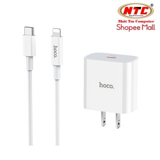 Bộ Cốc sạc nhanh và Cáp sạc Hoco C76 PLUS cổng typeC to lightning PD 20W (Trắng) - HÃNG PHÂN PHỐI CHÍNH THỨC