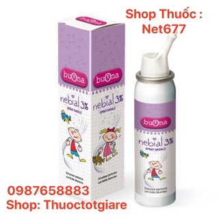 Xịt rửa mũi Nebial 3% spray - Lọ 100 ml , sổ mũi, nghẹt mũi do các bệnh về hô hấp ( Chính hãng Italy )