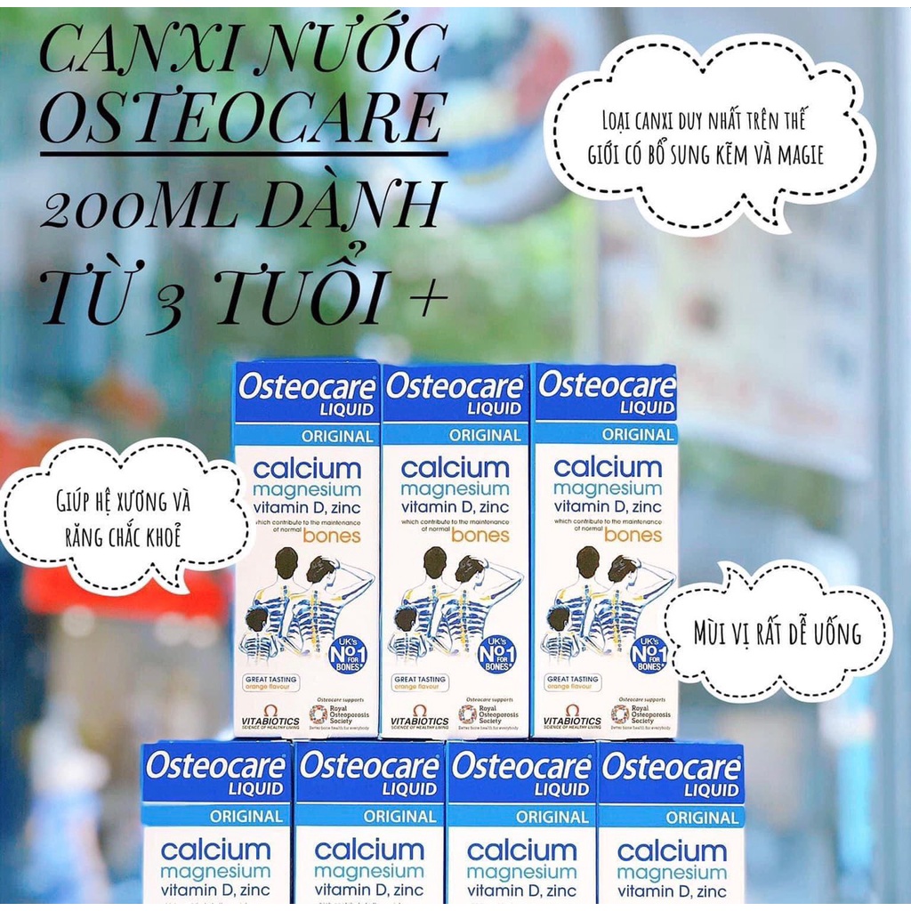 Canxi nước Osteocare Liquid bổ sung Canxi vitamin D và khoáng cho cả gia đình chai 200ml