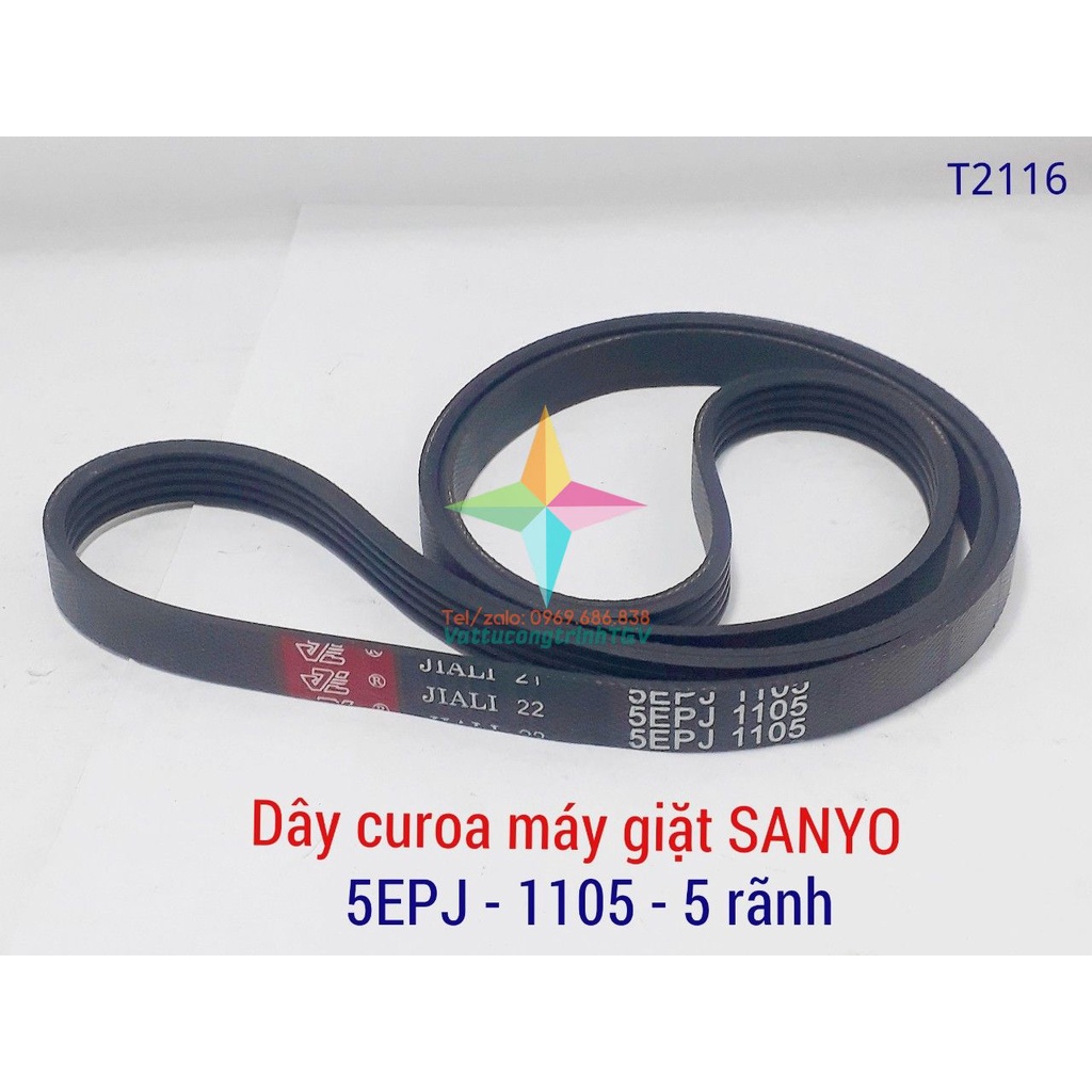 [Mã ELHA22 giảm 5% đơn 300K] Dây curoa máy giặt cửa ngang SANYO - BAITE 5EPJ 1105 - 5 rãnh