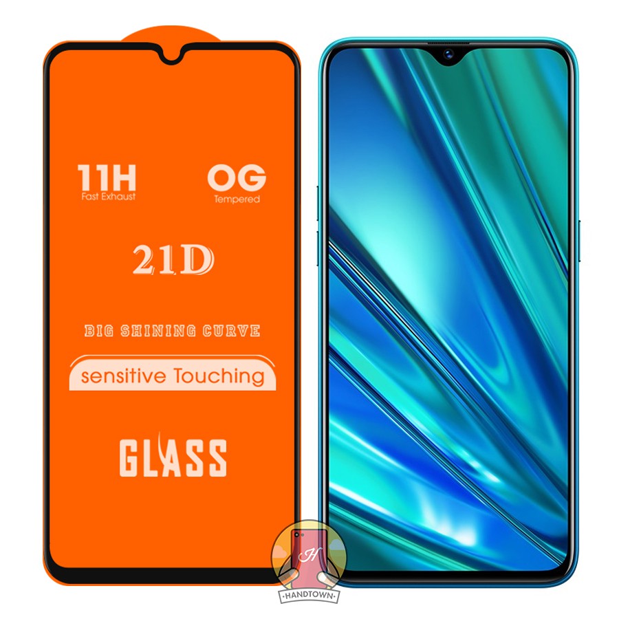 Kính Cường lực Realme 5 / Realme 5 Pro / Realme Q Full màn hình 21D Handtown SIÊU BỀN