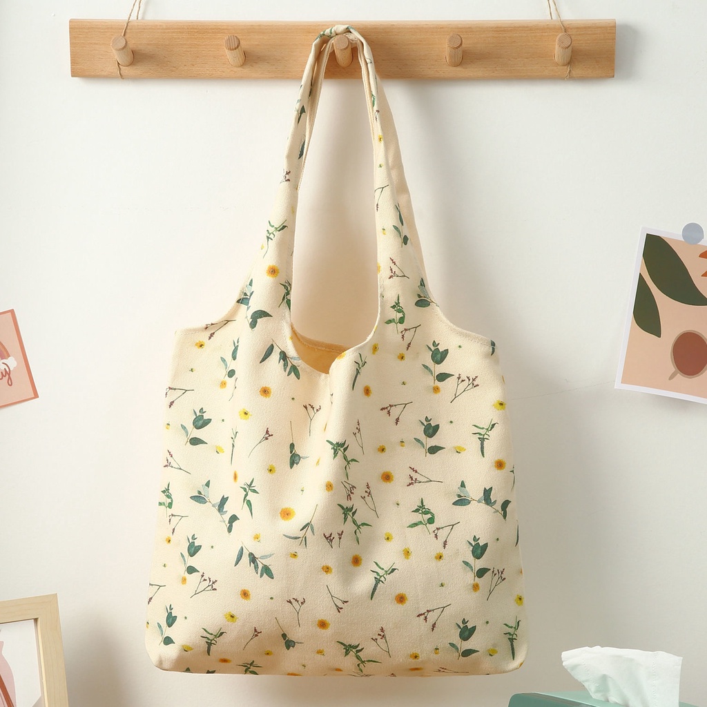 Túi Xách Canvas Sức Chứa Lớn Họa Tiết Dễ Thương 4 Kiểu Lựa Chọn Cho Nữ