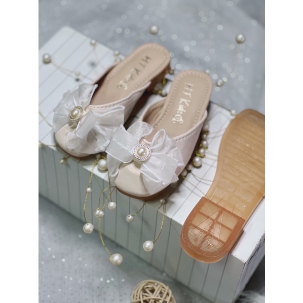 Sục nơ ren công chúa dáng Hàn Quốc da PU cho bé gái,sục trẻ em cho bé gái