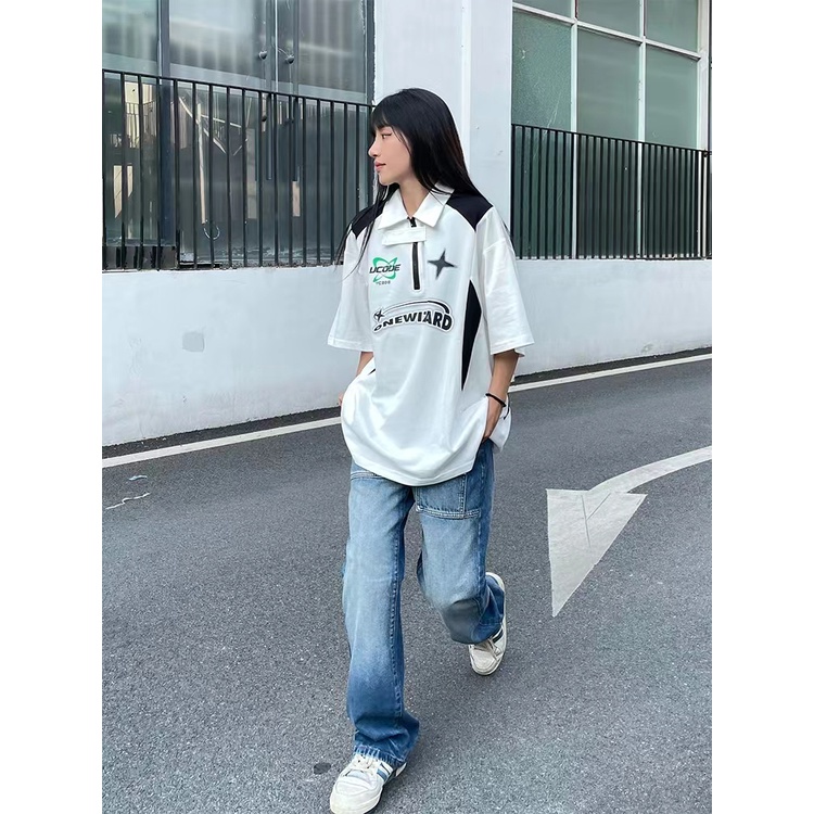 Áo Thun POLO Ngắn Tay Phối Màu In Họa Tiết Thời Trang Mùa Hè Mới Cho Nam