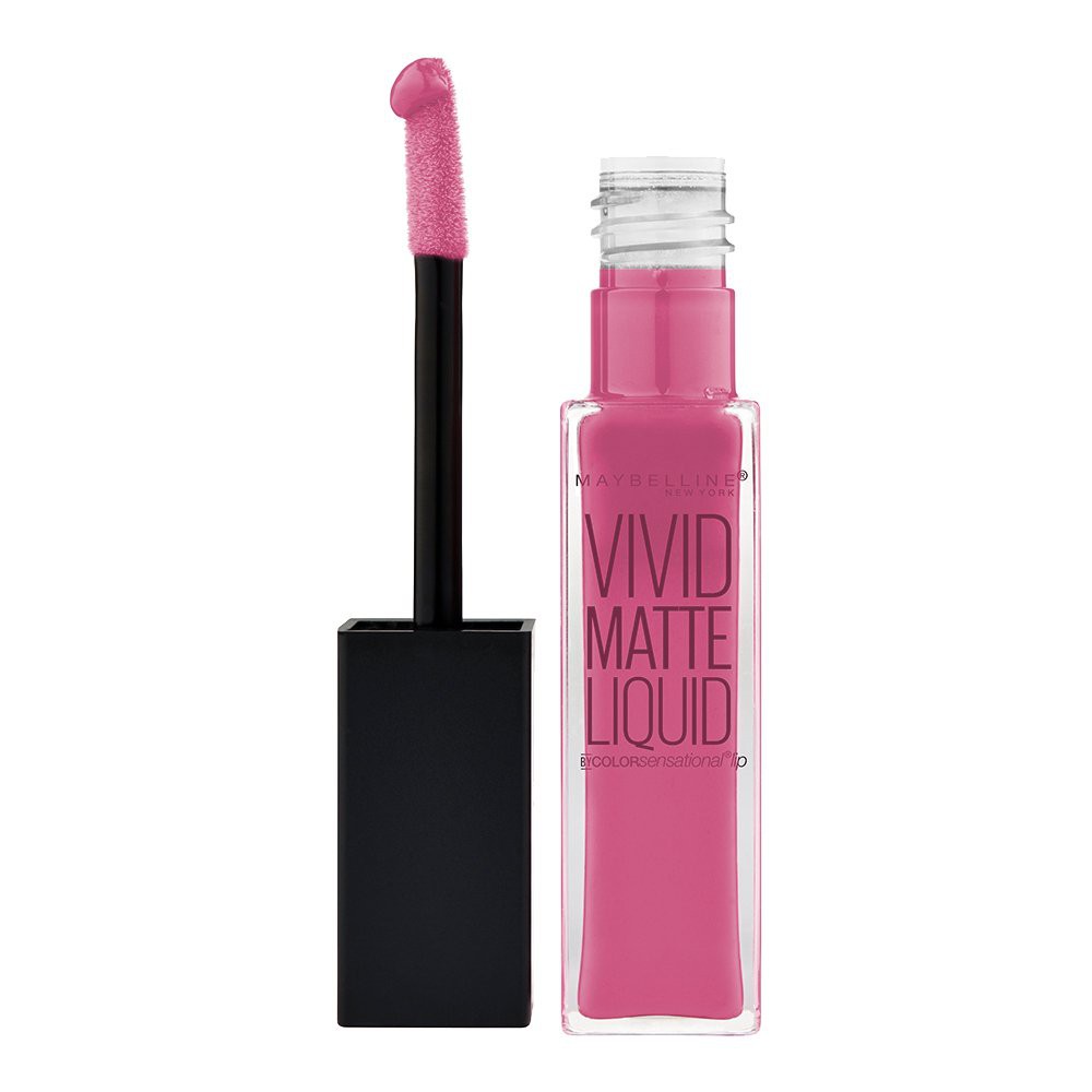 Son môi nước Maybelline Color Sensational Vivid Matte Liquid Lipstick 0.26oz 015 Pink Charge (Mỹ)