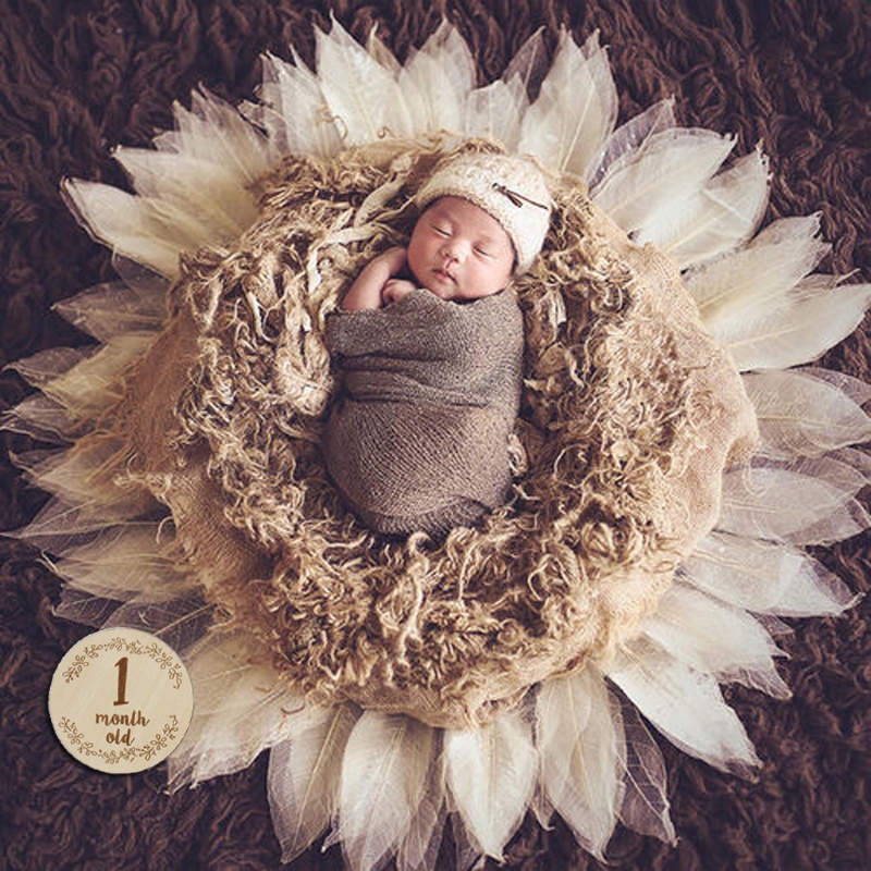 Thẻ Gỗ Kỷ Niệm Dùng Làm Đạo Cụ Chụp Ảnh Cho Bé Sơ Sinh