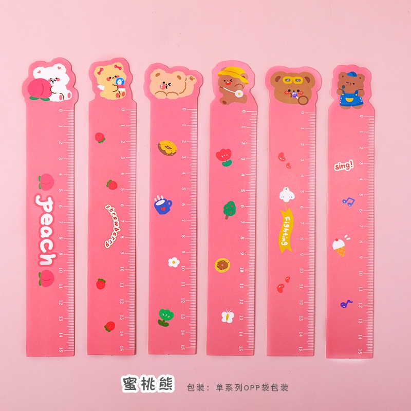 &lt;Video Review&gt; Set 5 Thước Kẻ Bìa Nhựa Dẻo Đo 15cm Màu Sắc Đáng Yêu Nhiều Chủ Đề D145