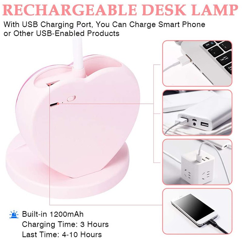 Đèn Led Để Bàn Sạc Usb Kèm Hộp Đựng Bút