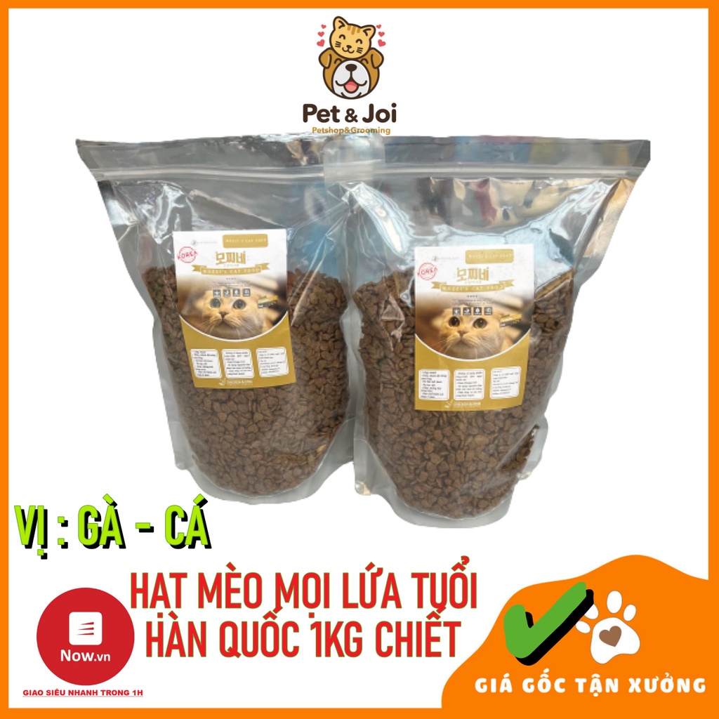Hạt Cho Mèo Mozzi’s Cat Food 1KG Chia⚡CHỈ 1 NGÀY⚡ -  hạt cho mọi lứa tuổi mèo vị fish &amp; chicken - PET&amp;JOI