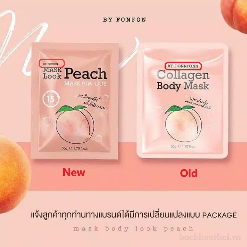 Ủ trắŉg da đào Mask Look Peach Mask Piw Guy Thái Lan