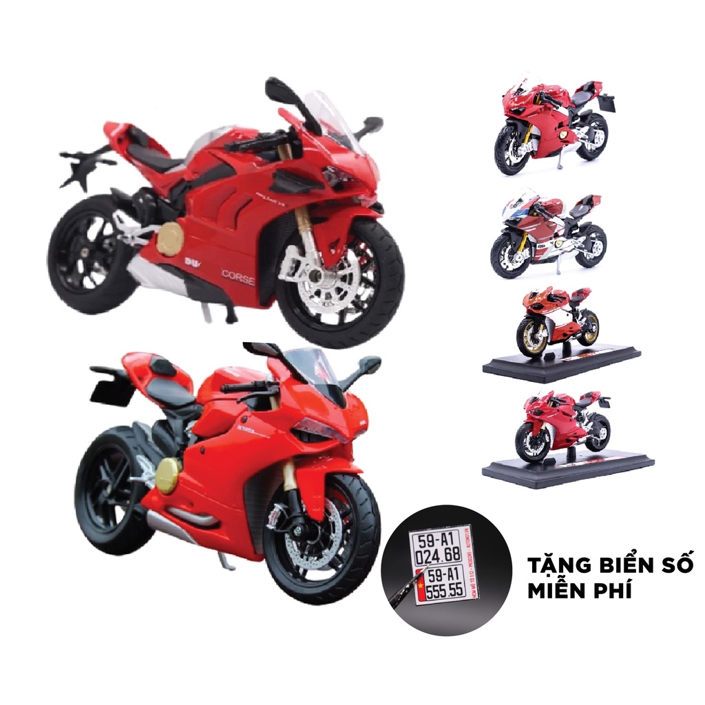 Mô hình xe Ducati 1199 Ducati V4s Ducati XDiavel Streetfighter monster 696 tặng biển số miễn phí 1:12 các loại