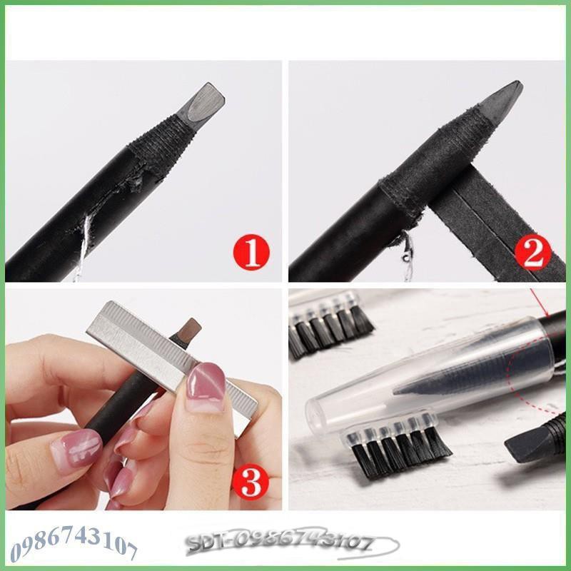 Chì xé kẻ mày cao cấp Haozhuang Make Up Milano Eyebrow Pencil siêu mịn bền màu AEP1