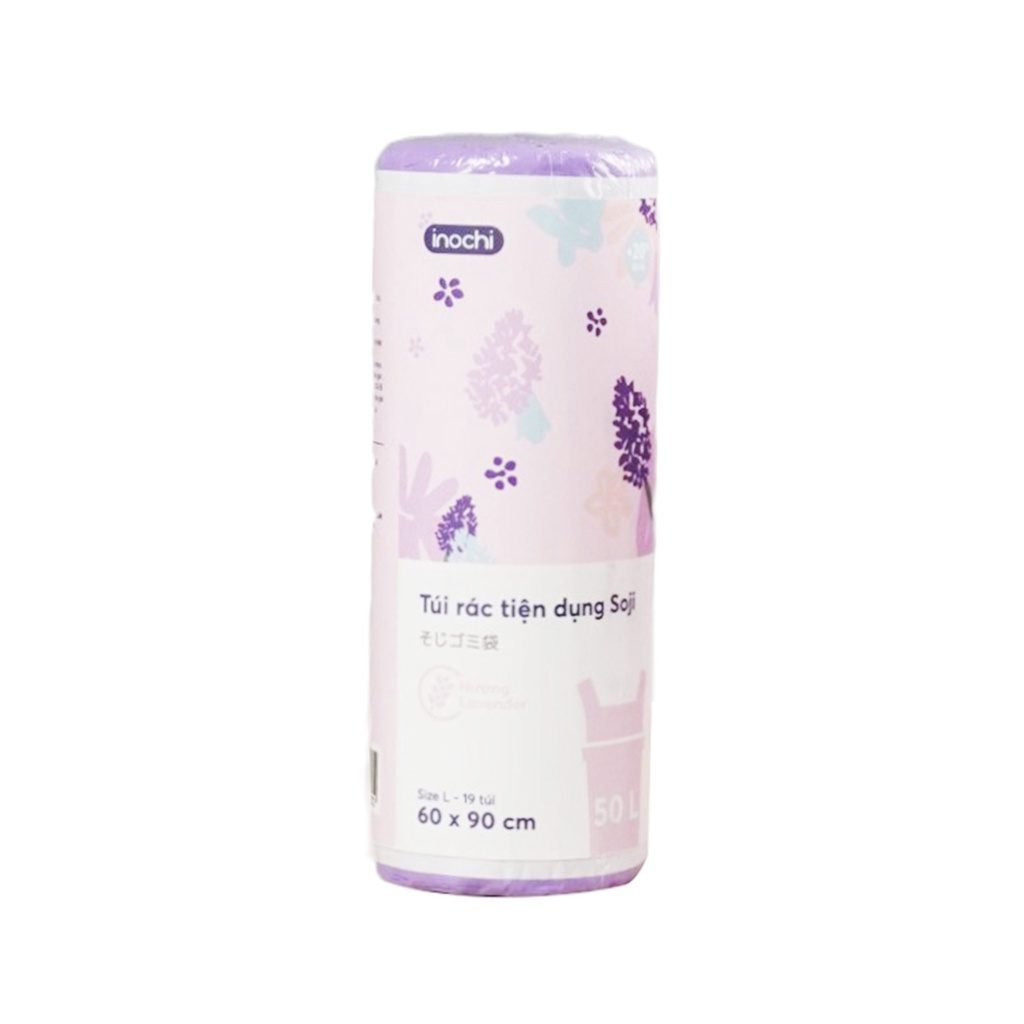 Túi đựng rác hương chanh, lavender loại 25L*28 túi - Chính hãng Inochi