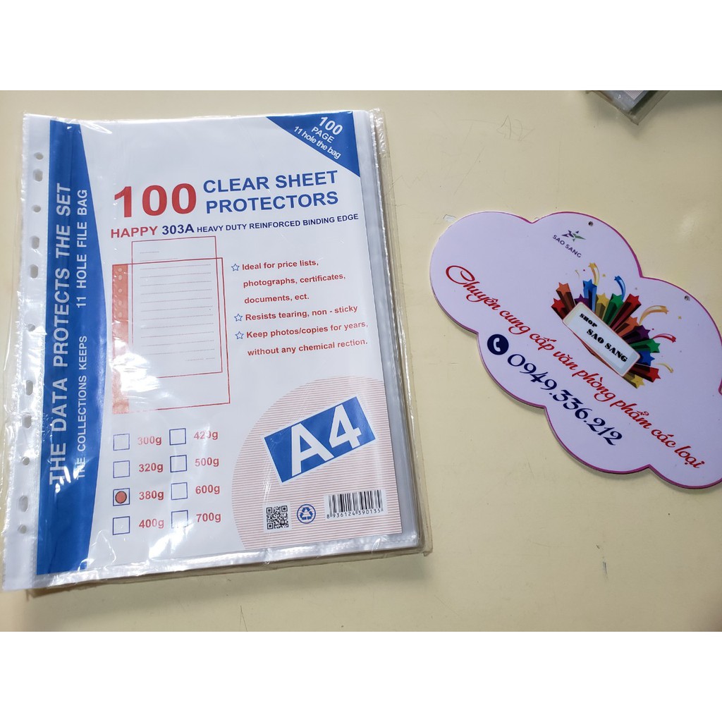 Bìa lỗ A4 (1 Xấp 100 tờ)