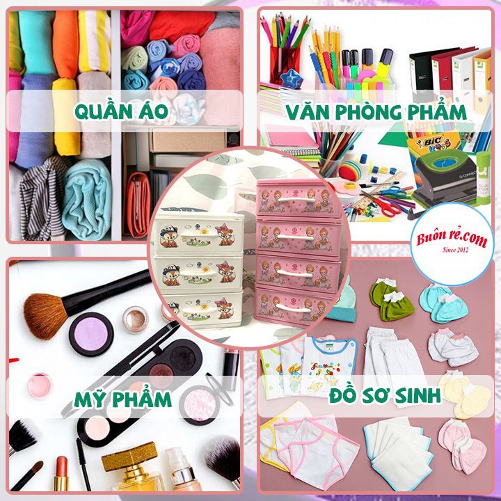 Tủ nhựa mini 5 tầng Việt Nhật -Tủ mini để bàn đựng mỹ phẩm, đồ dùng đa năng (MS:3623/3624/3625) -br 01314