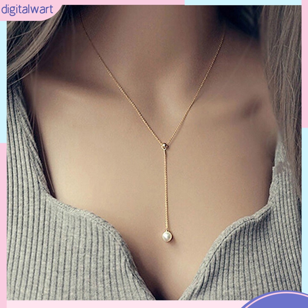Dây chuyền hợp kim phối ngọc trai nhân tạo nhỏ nhắn dễ thương cá tính dành cho nữ