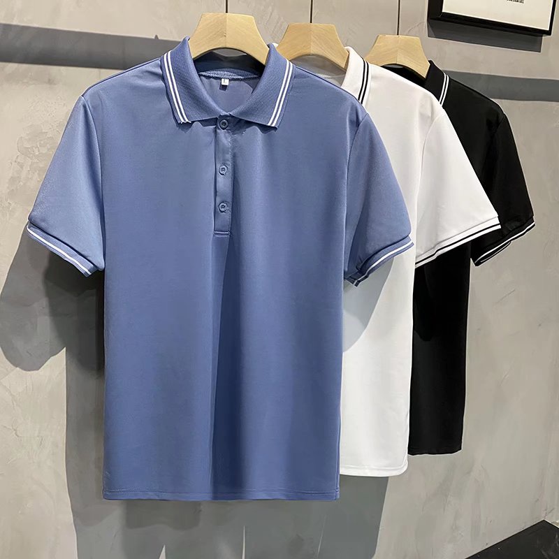 Áo polo Ngắn Tay Ôm Dáng Cổ Đứng Phong Cách Anh Quốc Thời Trang Mùa Hè Hàng Mới Cho Nam