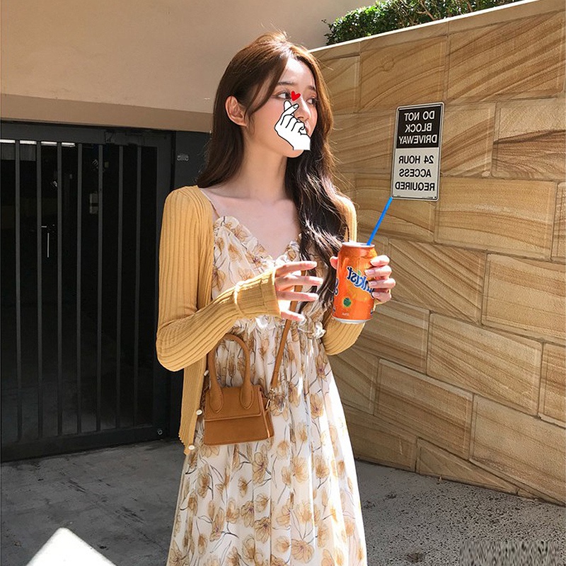 SUXI Áo Khoác Cardigan Dệt Kim Tay Dài Cổ Chữ V Chống Nắng Thiết Kế Mới Thời Trang Theo Phong Cách