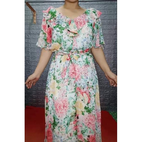 Đầm hoa von cổ bèo cánh tiên VNXK