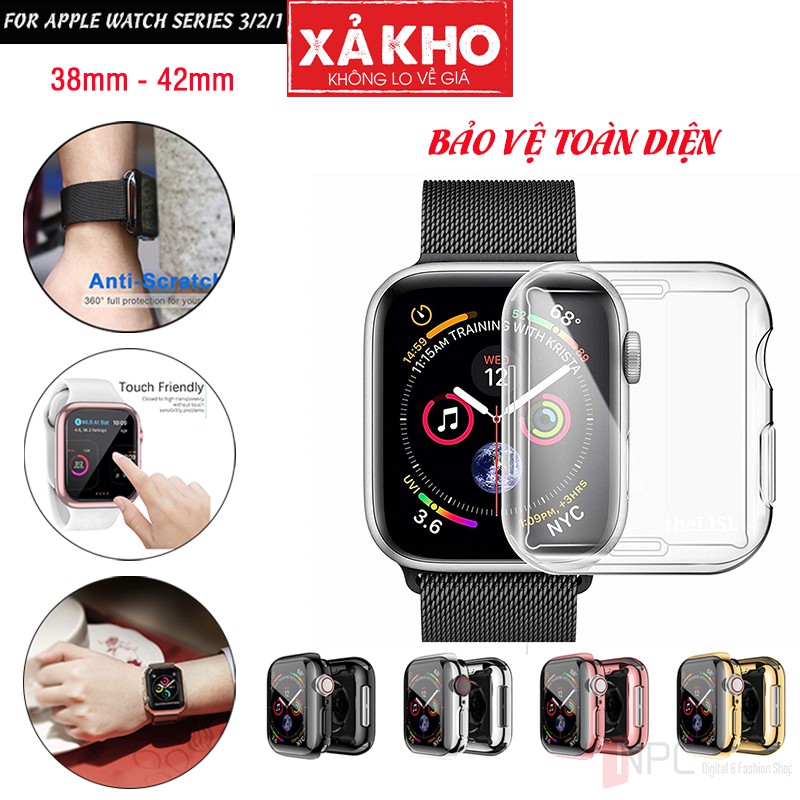 Ốp Dẻo Bảo Vệ Màn Hình + Full Body dành cho Apple Watch Series 3|2|1 38mm 42mm Chống Trầy Xước Va Đập Bễ Vỡ Màn Hình