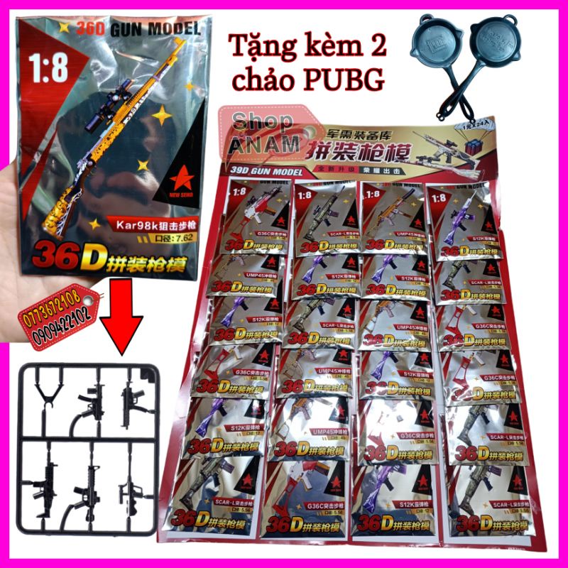 Vỉ 24 Súng lắp ghép mini , MOC Army