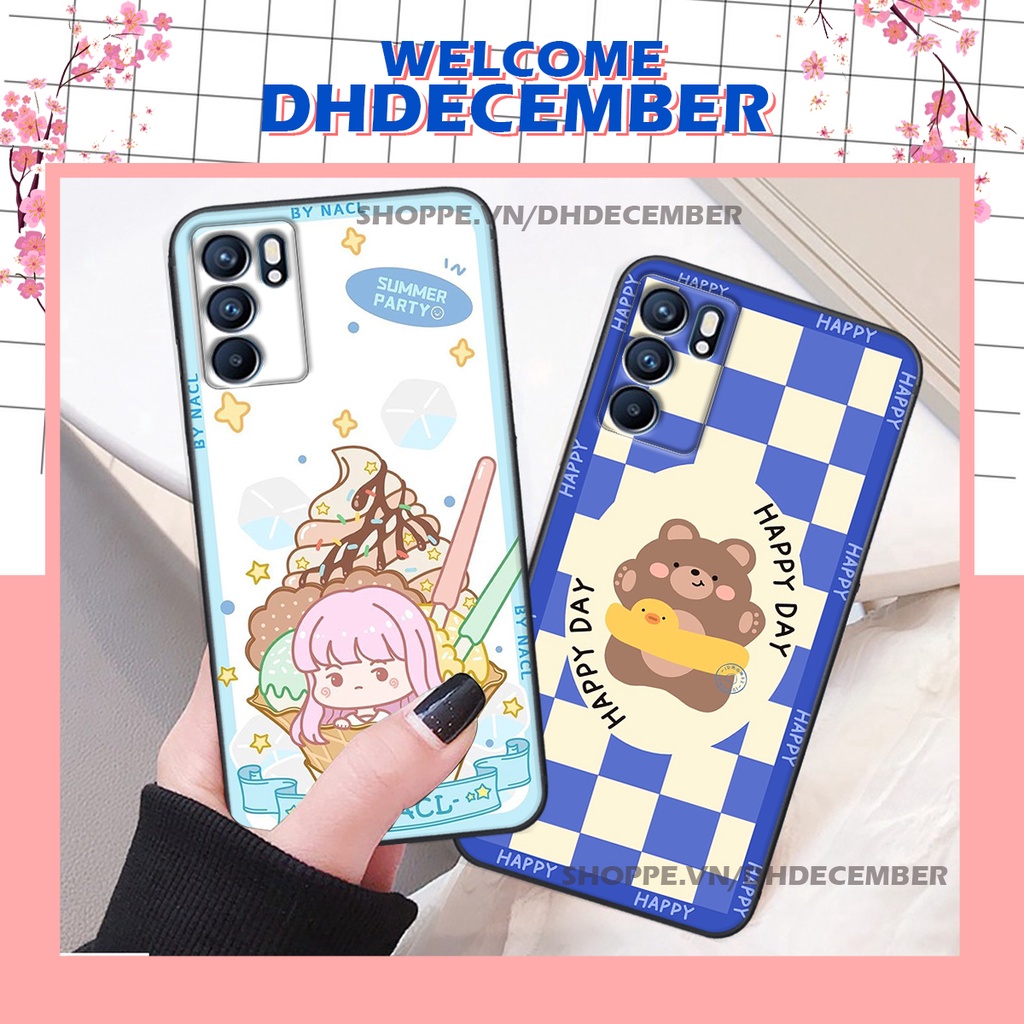 Ốp lưng Oppo RENO 6 4G - ỐP BẢO VỆ CAMERA  in hình 3D GẤU HỒNG-GẤU BE3R -XINH XẺO CỰC ĐẸP