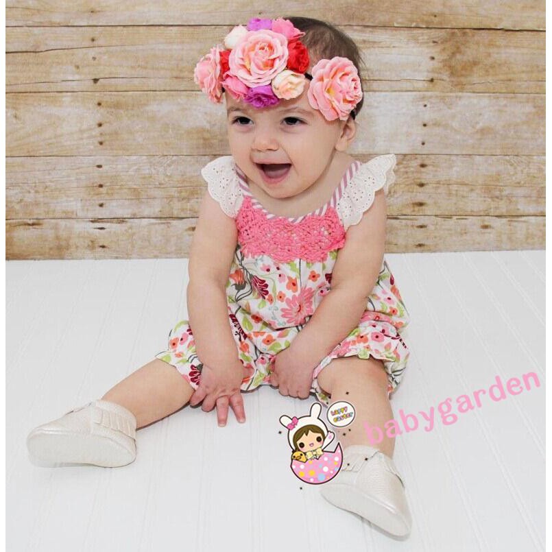 ღ♛ღLovely Newborn Toddler Baby Girls Sleeveless Romper Lace Floral Romper Outfits New