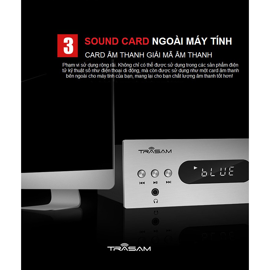 [Mã 44ELSALE2 giảm 7% đơn 300K] Bộ DAC Giải Mã TRASAM DAC 2 Bluetooth 24BIT/192KHZ