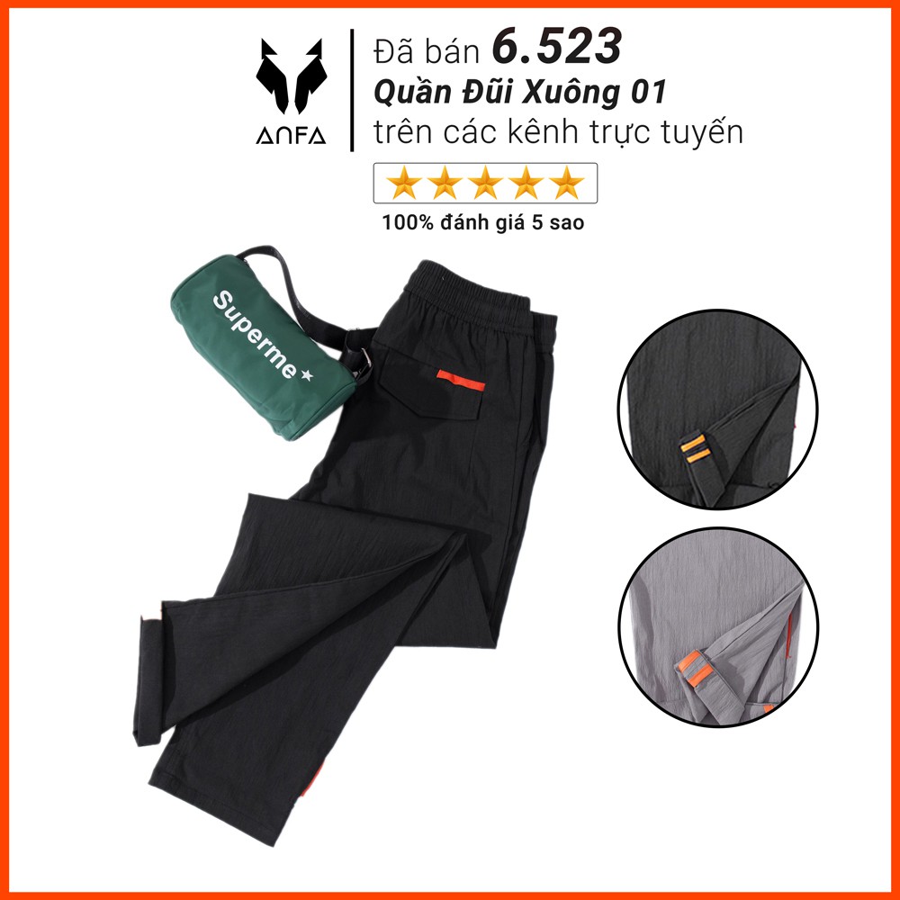 Quần dài baggy đũi AnfaX nam Hàn Quốc dáng siêu đẹp ống suông lưng thun cao cấp đủ màu BD01