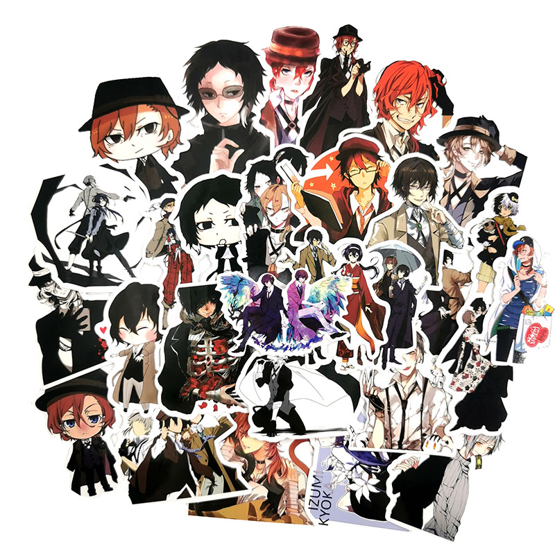 Z & m❀Miếng Dán Trang Trí Hình Chú Chó bungou stray Dogss Đáng Yêu❀Bộ 50 Miếng Dán Chống Thấm Nước Cho Bé 50 Món