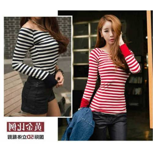 Áo Thun Tay Dài Kẻ Sọc Đen Đỏ BL32