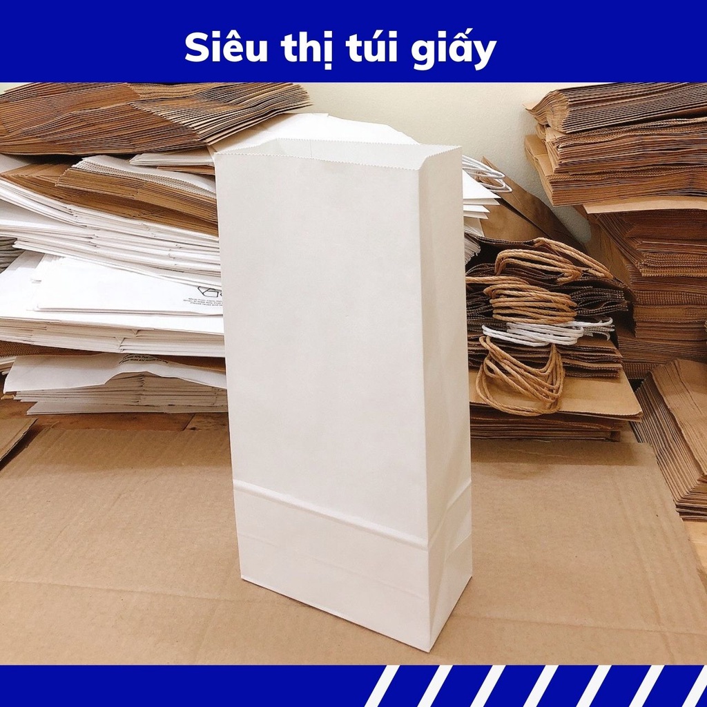 COMBO 10 CHIẾC TÚI GIẤY KRAFT S16: 13.5x8x33cm KHÔNG QUAI ( ẢNH THẬT)