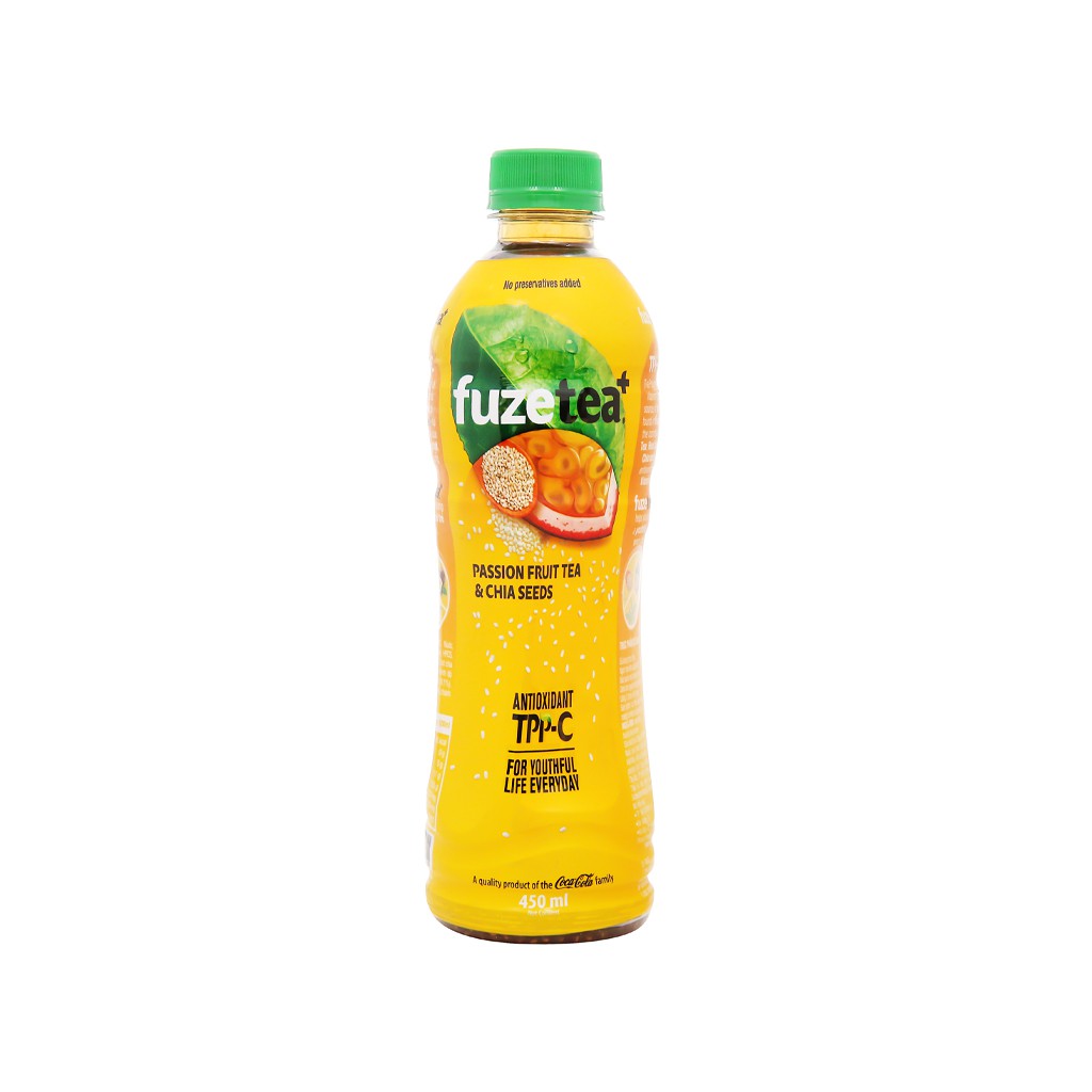 Trà Fuzetea+ chanh sả/ chanh dây hạt chia/ đào hạt chia 350~450ml /lốc 6chai