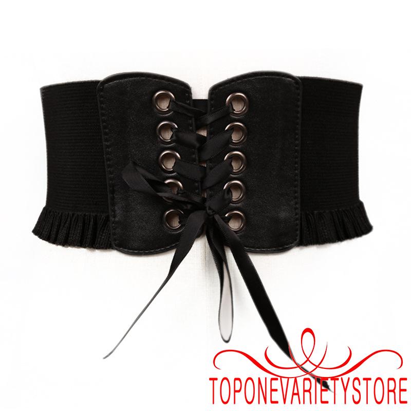 Đai nịt bụng dây buộc trước màu trơn co giãn cho nữ | BigBuy360 - bigbuy360.vn