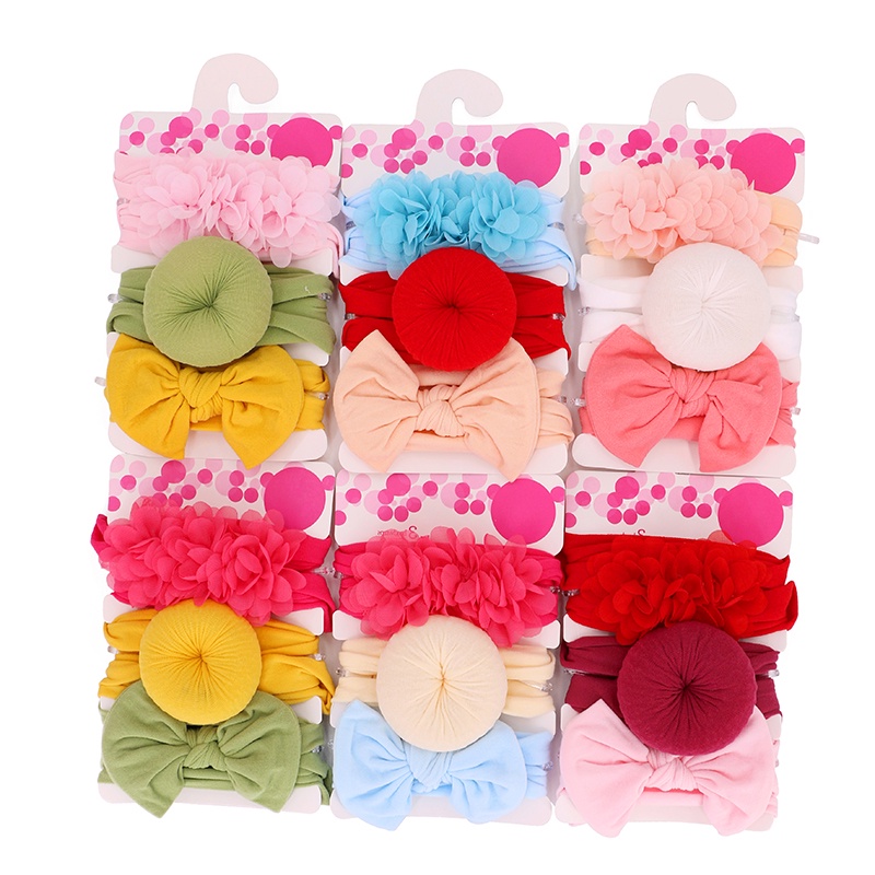 Set 3 Băng Đô Đính Hoa Xinh Xắn Dành Cho Bé Gái