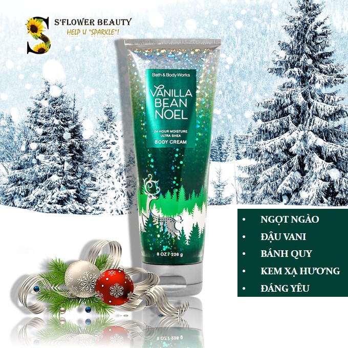 NOEL 2020  Kem Dưỡng Thể Lưu Hương Toàn Thân Bath &amp; Body Works - Twisted Peppermint | Winter Candy Apple | Vanilla Bean