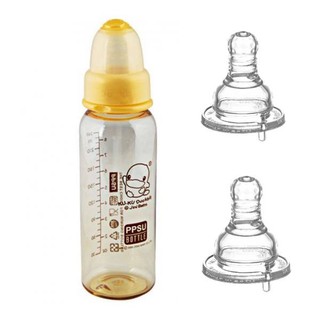 Combo bình sữa kuku cổ thường ppsu - 240ml kuku - ku5832 + tặng 2 núm ty