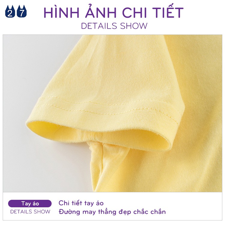 Áo bé gái 27HOME áo cotton cộc tay cho bé in hình hoa quả hàng xuất Âu Mỹ