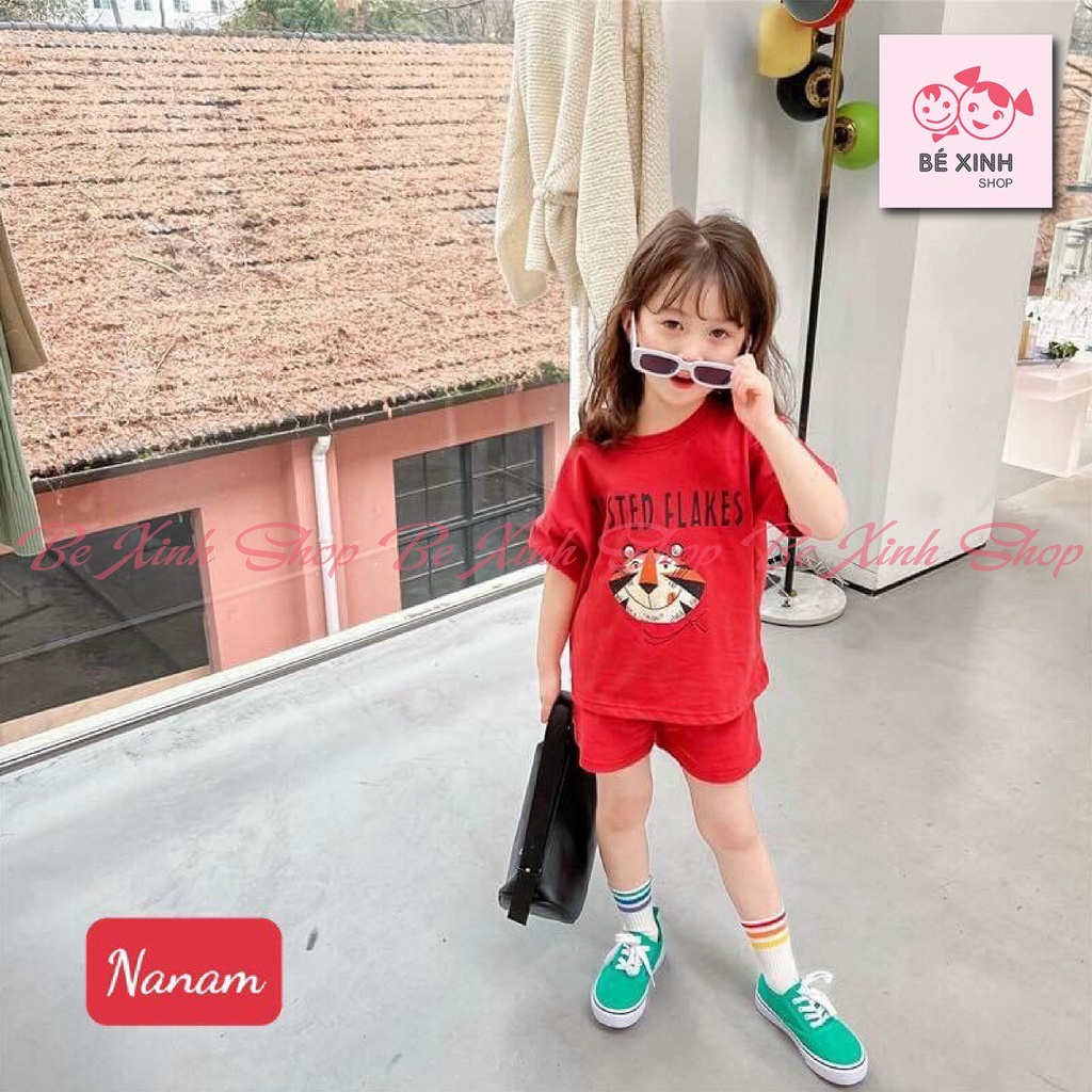 Quần áo đồ bộ cộc hè trẻ em cho bé trai bé gái Minky Mom [Sale Gấp] Đồ bộ mùa hè thun lạnh cho bé gái trai IN HỔ lạ mắt