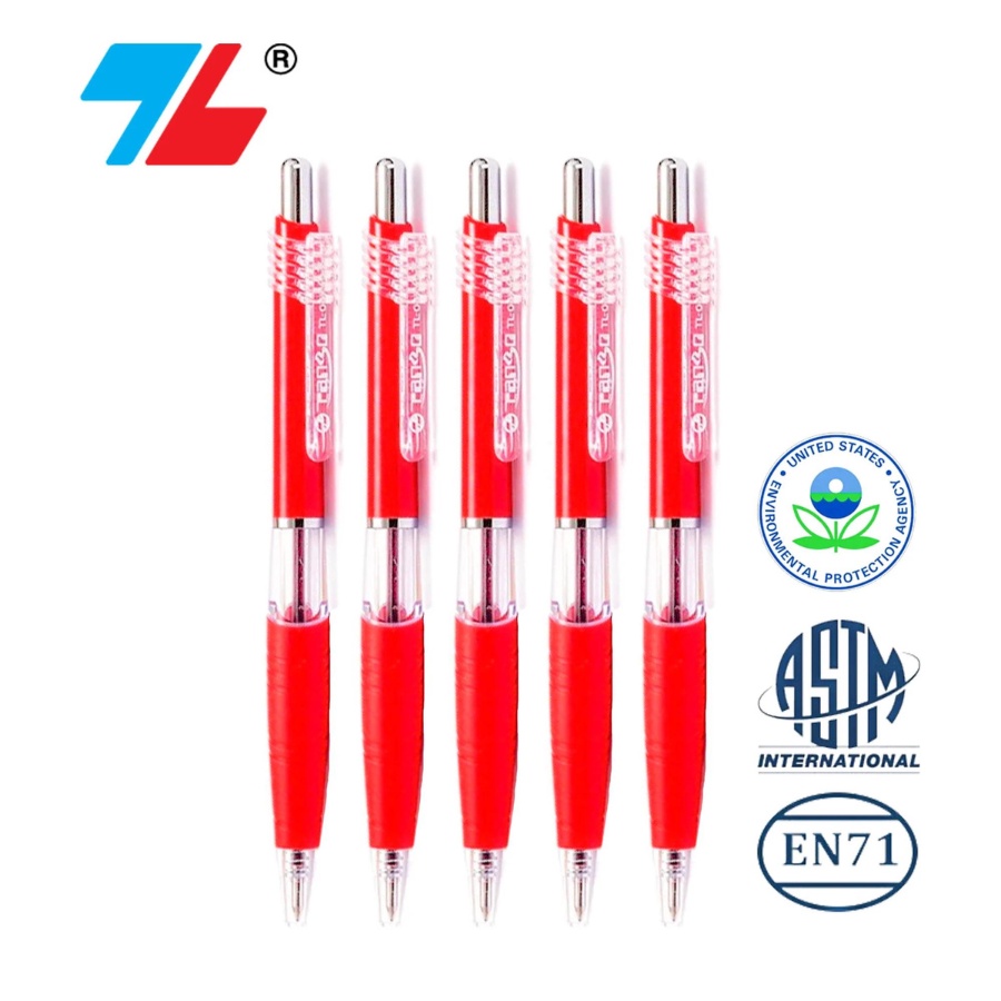 Hộp 10 cây bút viết bi ngòi 0.7mm Thiên Long TL047 ( Xanh, đỏ, đen )