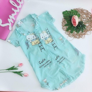 Đầm Ngủ Pijama Kate Họa Tiết Dễ Thương